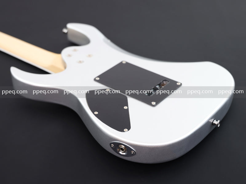 6-String Silver Metallic Finish Electric Guitar with Single-Direction Tremolo (YMZ-266)