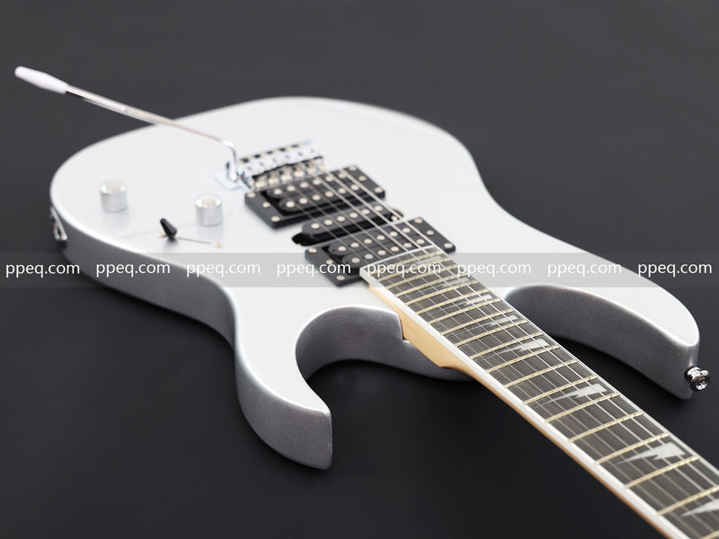 6-String Silver Metallic Finish Electric Guitar with Single-Direction Tremolo (YMZ-266)