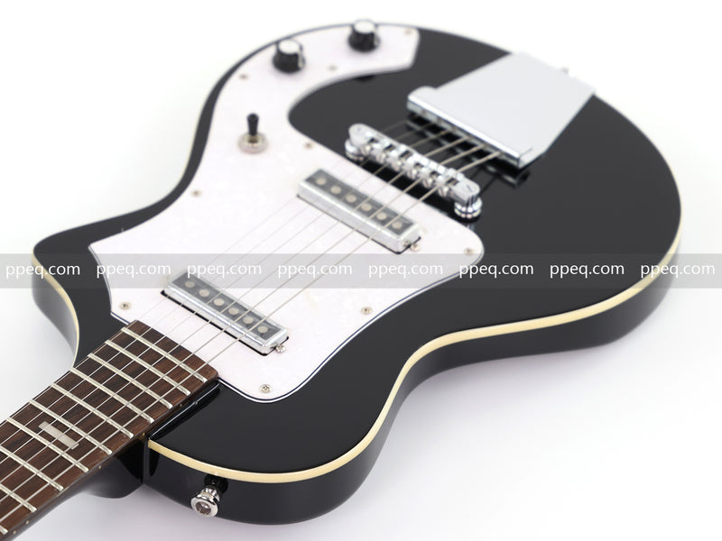 6-String Travel & Portable Electric Guitar with Gloss Black Finish (HY-2503)