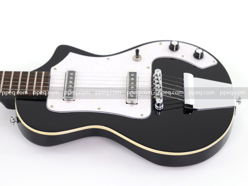 6-String Travel & Portable Electric Guitar with Gloss Black Finish (HY-2503)