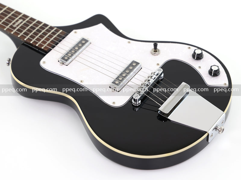6-String Travel & Portable Electric Guitar with Gloss Black Finish (HY-2503)