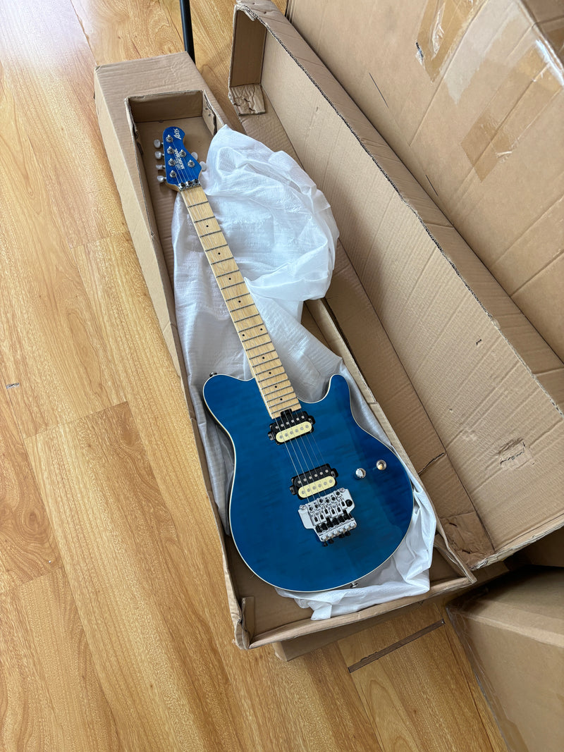 6-String AX40 Style Electric Guitar with Gloss Transparent Blue Finish (GKS-102)