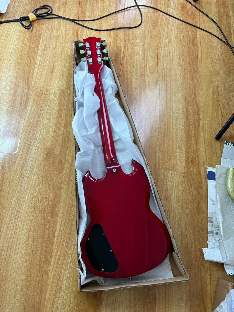 6-String SG-Style Electric Guitar with Gloss Cherry Red Finish (LYM-206)