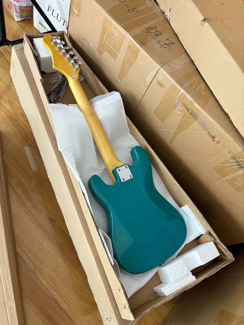 6-String ST-Style Electric Guitar with Gloss Turquoise Finish (HY-2557)