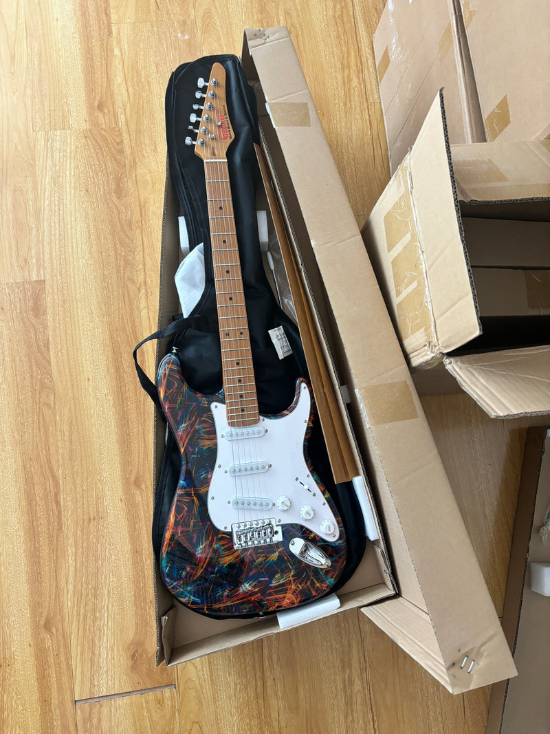 6-String ST-Style PC Body Electric Guitar with Gloss Hydrographic Graphic Finish (XST-304)