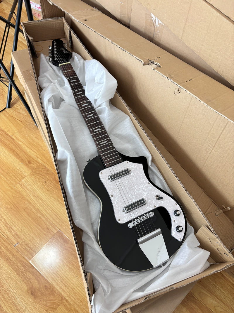 6-String Travel & Portable Electric Guitar with Gloss Black Finish (HY-2503)