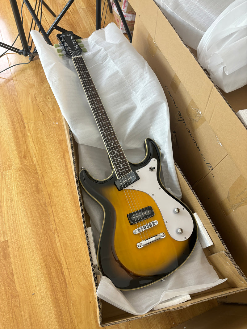 6-String Vintage Sunburst Electric Guitar with Gloss Finish (HY-2535)