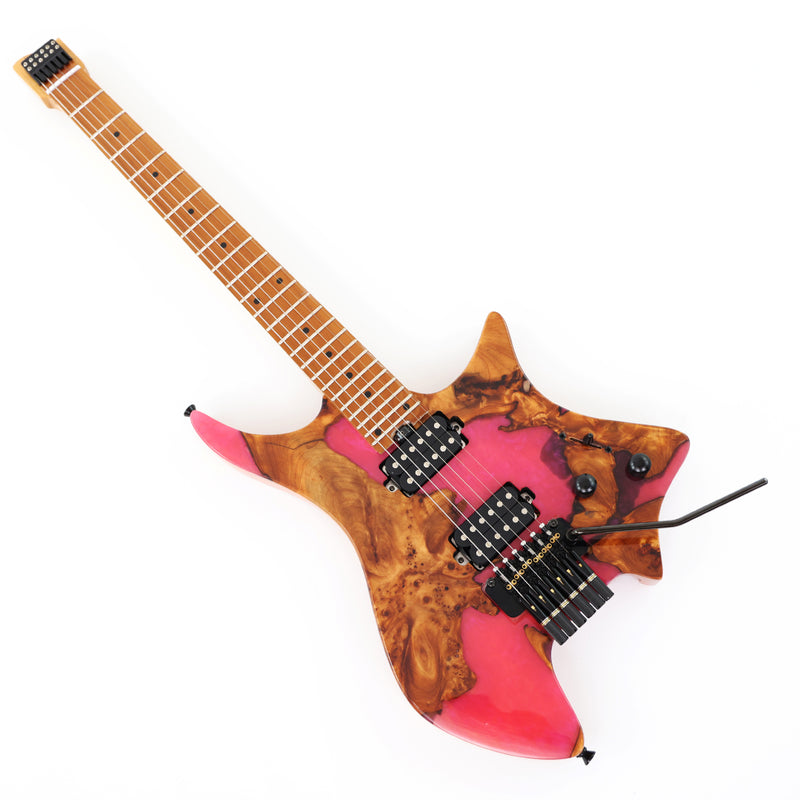 6-String Tapered Neck ResinBurl Body Headless Electric Guitar (PHG-004)