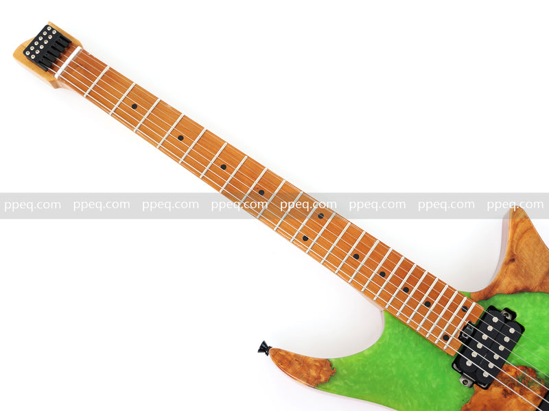6-String Tapered Neck ResinBurl Body Headless Electric Guitar (PHG-005)