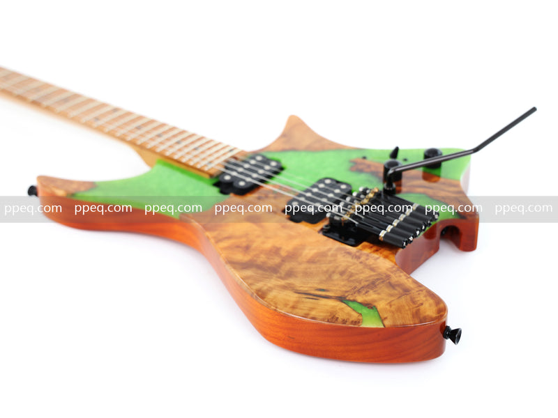 6-String Tapered Neck ResinBurl Body Headless Electric Guitar (PHG-005)