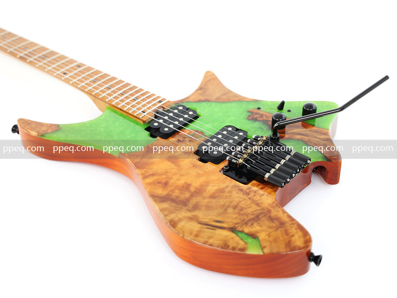 6-String Tapered Neck ResinBurl Body Headless Electric Guitar (PHG-005)
