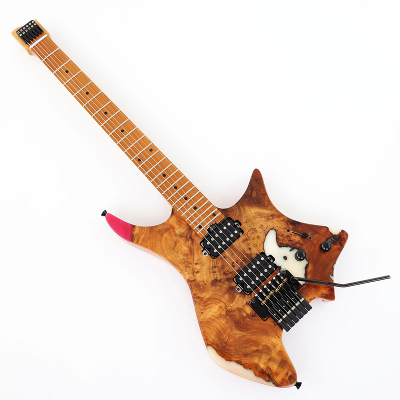 6-String Tapered Neck ResinBurl Body Headless Electric Guitar (PHG-006)