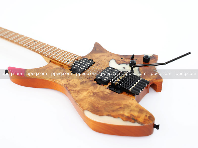 6-String Tapered Neck ResinBurl Body Headless Electric Guitar (PHG-006)
