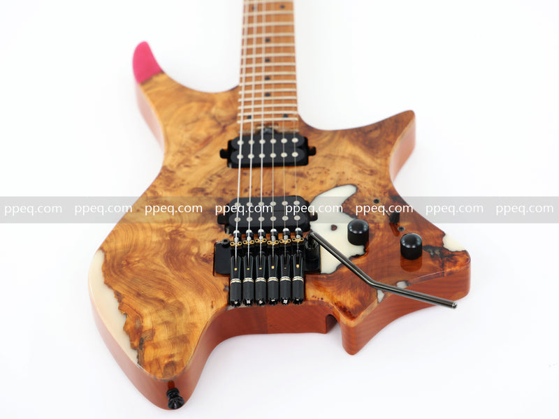 6-String Tapered Neck ResinBurl Body Headless Electric Guitar (PHG-006)