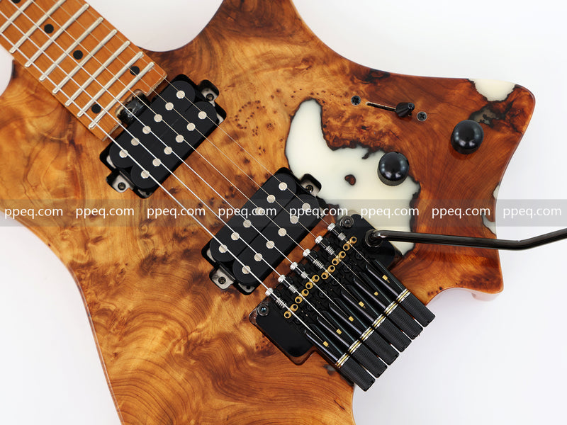 6-String Tapered Neck ResinBurl Body Headless Electric Guitar (PHG-006)