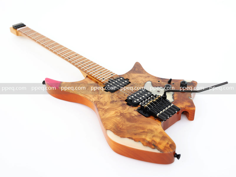 6-String Tapered Neck ResinBurl Body Headless Electric Guitar (PHG-006)