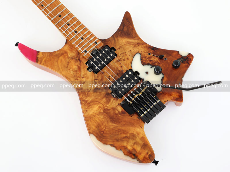 6-String Tapered Neck ResinBurl Body Headless Electric Guitar (PHG-006)