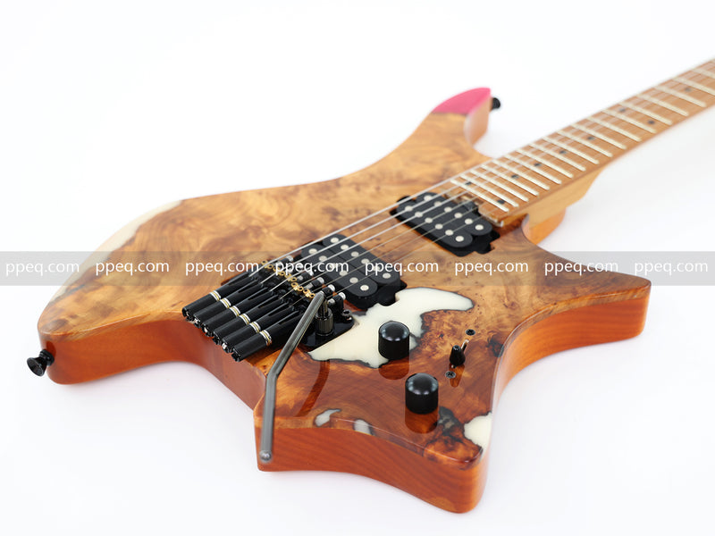 6-String Tapered Neck ResinBurl Body Headless Electric Guitar (PHG-006)
