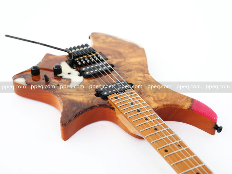 6-String Tapered Neck ResinBurl Body Headless Electric Guitar (PHG-006)