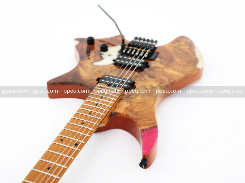 6-String Tapered Neck ResinBurl Body Headless Electric Guitar (PHG-006)