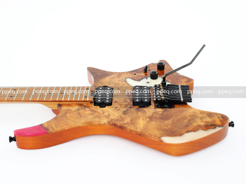 6-String Tapered Neck ResinBurl Body Headless Electric Guitar (PHG-006)