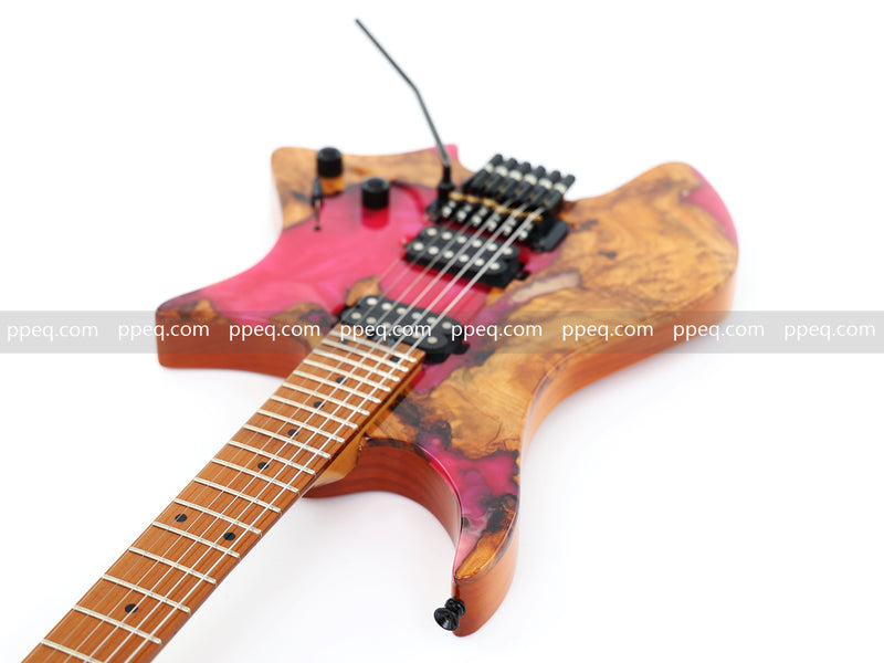 6-String Tapered Neck ResinBurl Body Headless Electric Guitar (PHG-008)