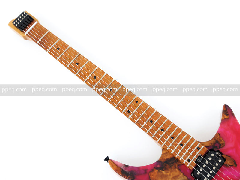 6-String Tapered Neck ResinBurl Body Headless Electric Guitar (PHG-008)