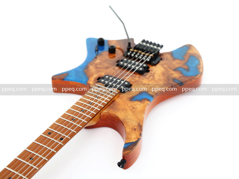 6-String Tapered Neck ResinBurl Body Headless Electric Guitar (PHG-009)