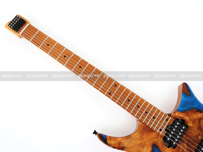 6-String Tapered Neck ResinBurl Body Headless Electric Guitar (PHG-009)