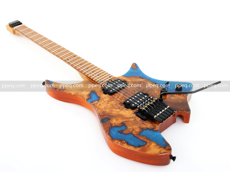 6-String Tapered Neck ResinBurl Body Headless Electric Guitar (PHG-009)