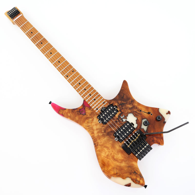 6-String Tapered Neck ResinBurl Body Headless Electric Guitar (PHG-010)