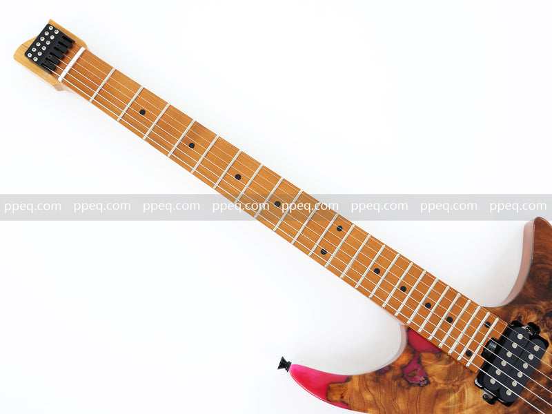 6-String Tapered Neck ResinBurl Body Headless Electric Guitar (PHG-010)