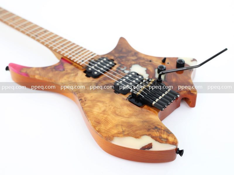 6-String Tapered Neck ResinBurl Body Headless Electric Guitar (PHG-010)