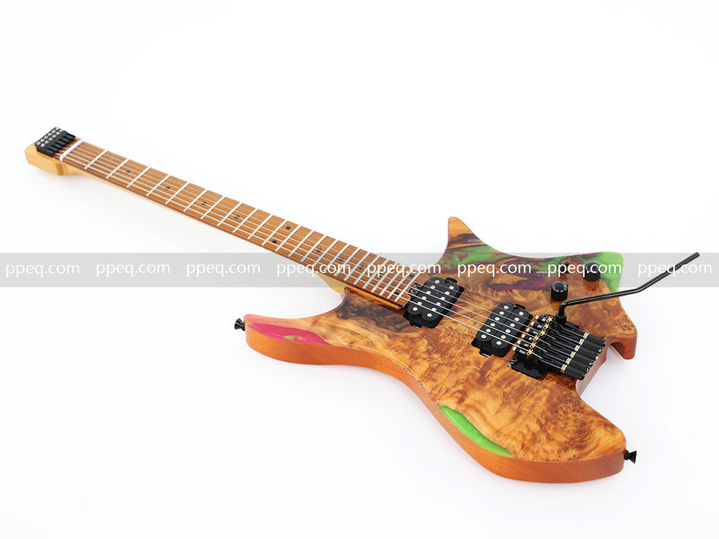 6-String Tapered Neck ResinBurl Body Headless Electric Guitar (PHG-011)