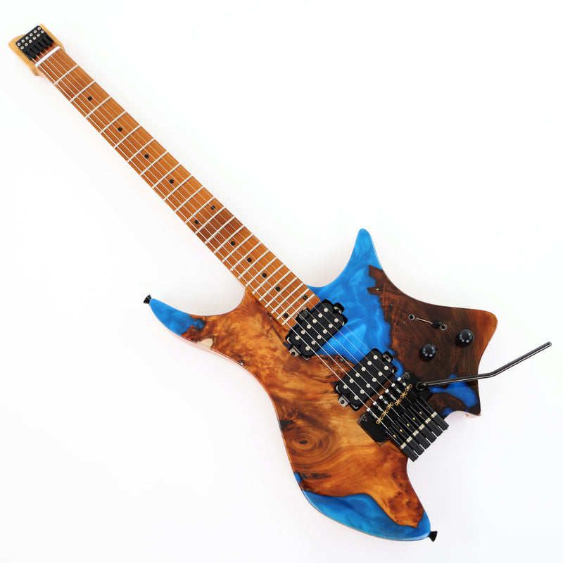 6-String Tapered Neck ResinBurl Body Headless Electric Guitar (PHG-013)