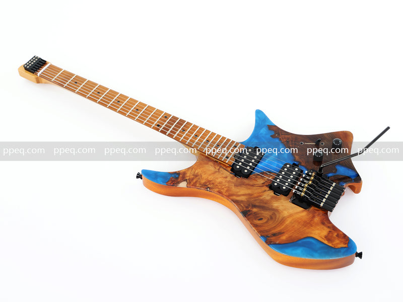 6-String Tapered Neck ResinBurl Body Headless Electric Guitar (PHG-013)