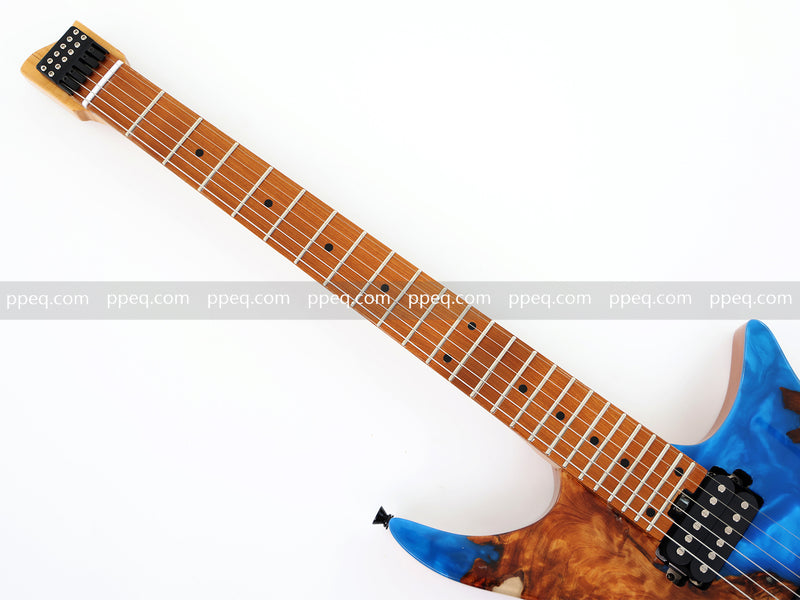 6-String Tapered Neck ResinBurl Body Headless Electric Guitar (PHG-013)