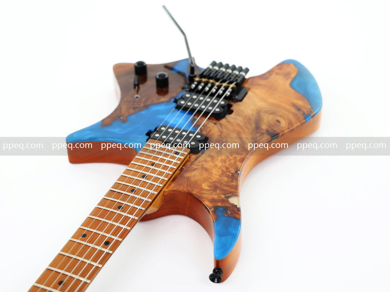6-String Tapered Neck ResinBurl Body Headless Electric Guitar (PHG-013)