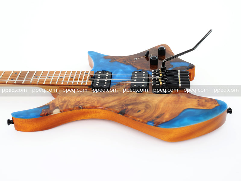 6-String Tapered Neck ResinBurl Body Headless Electric Guitar (PHG-013)