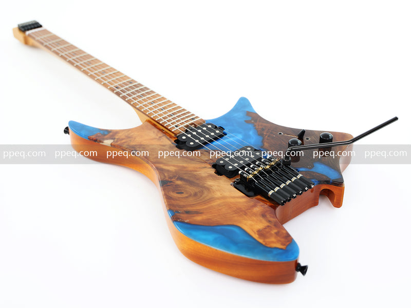 6-String Tapered Neck ResinBurl Body Headless Electric Guitar (PHG-013)