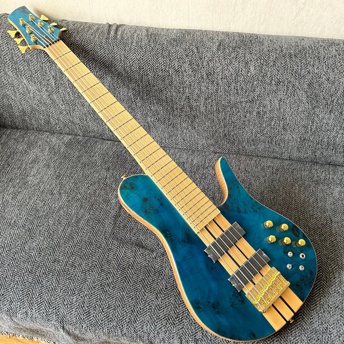 6 Strings Ash Wood Body Neck Through Bass Guitar (GKS-002)