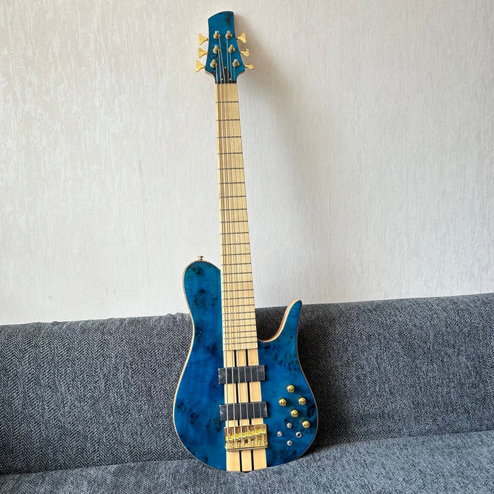 6 Strings Ash Wood Body Neck Through Bass Guitar (GKS-002)