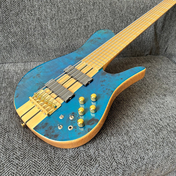 6 Strings Ash Wood Body Neck Through Bass Guitar (GKS-002)