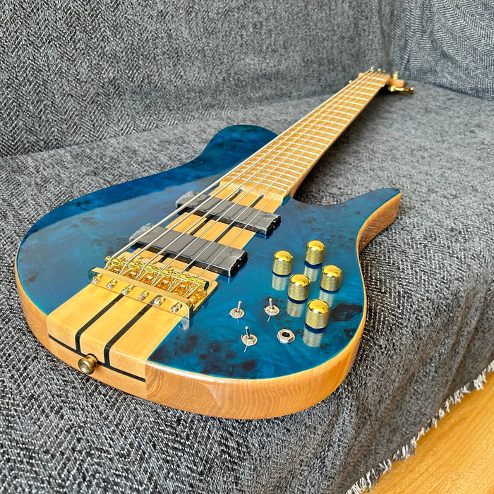 6 Strings Ash Wood Body Neck Through Bass Guitar (GKS-002)