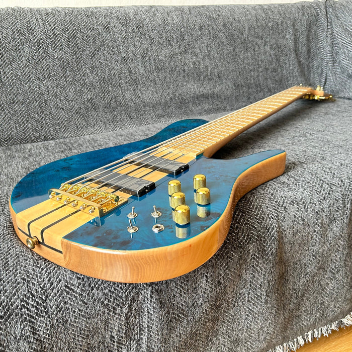 6 Strings Ash Wood Body Neck Through Bass Guitar (GKS-002)