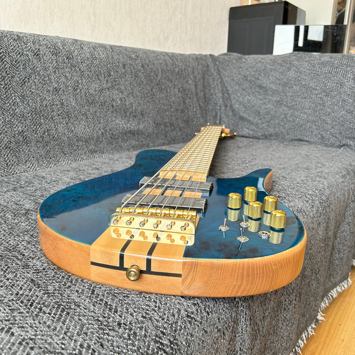 6 Strings Ash Wood Body Neck Through Bass Guitar (GKS-002)