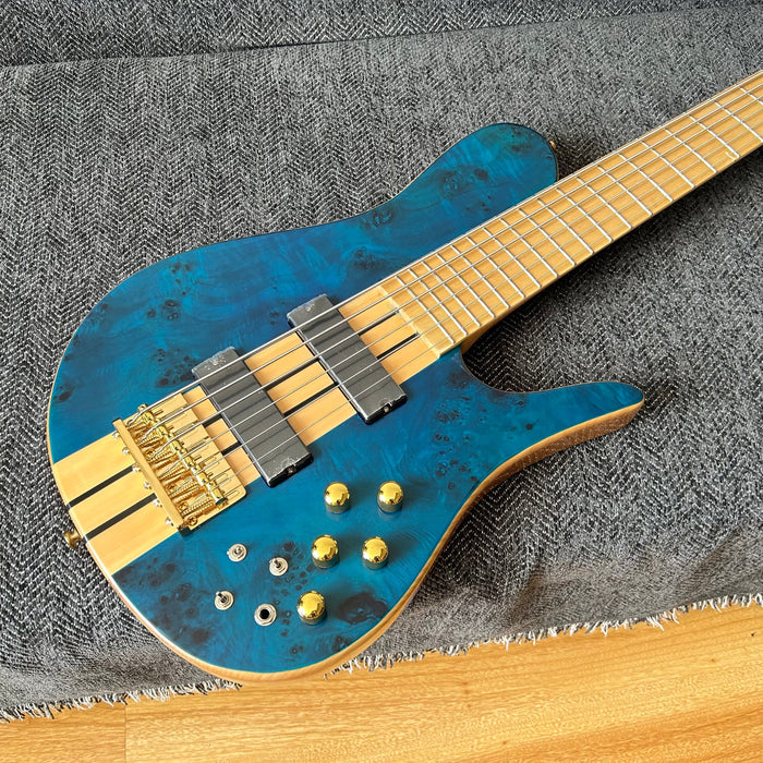 6 Strings Ash Wood Body Neck Through Bass Guitar (GKS-002)