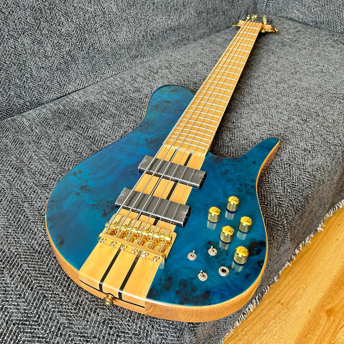 6 Strings Ash Wood Body Neck Through Bass Guitar (GKS-002)