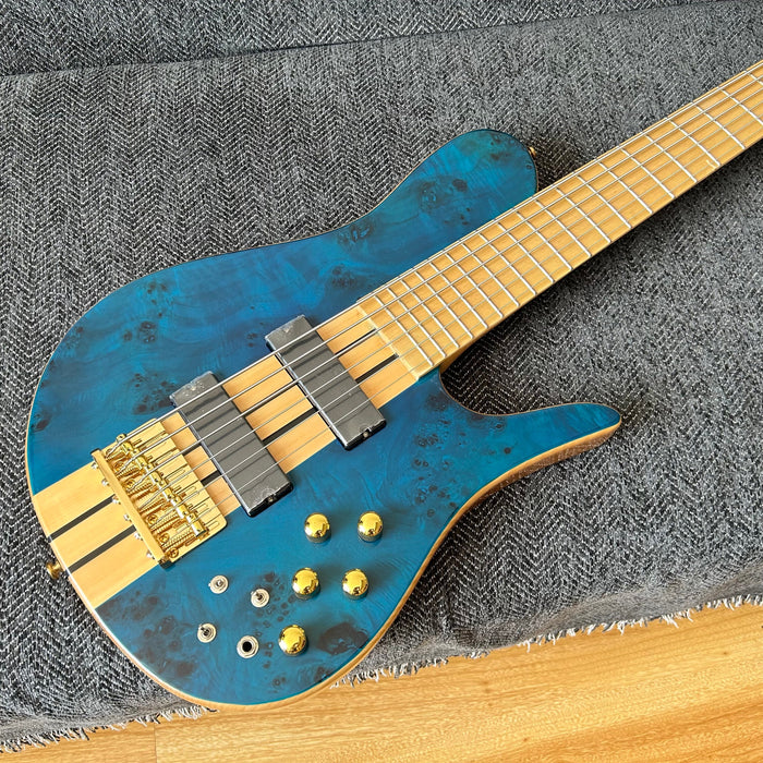 6 Strings Ash Wood Body Neck Through Bass Guitar (GKS-002)