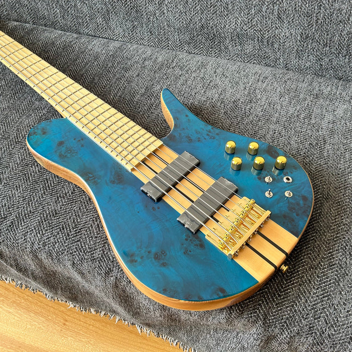 6 Strings Ash Wood Body Neck Through Bass Guitar (GKS-002)